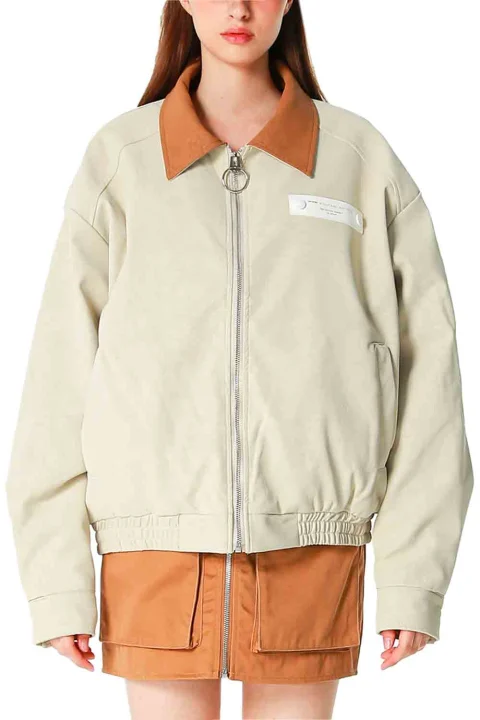 Яке Teddy Canvas Patches Leather MW094070828 ecru
