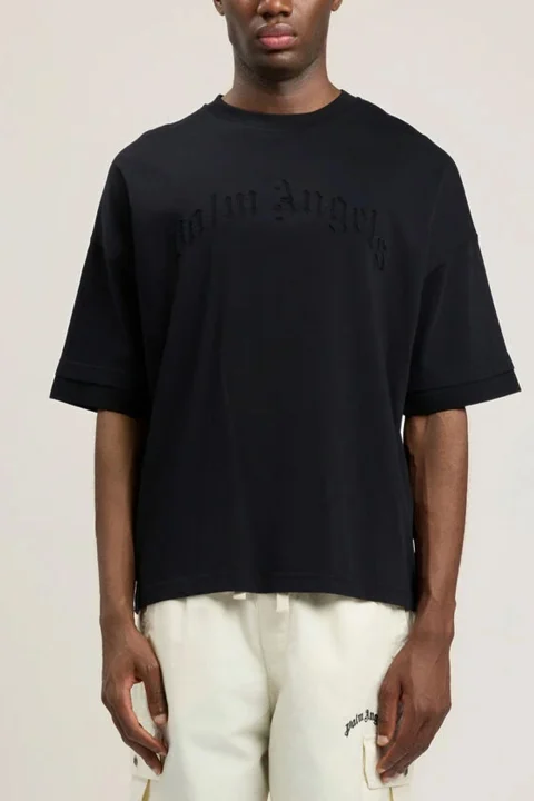 T-Shirt Curved Logo Loose Double PMAA10QS26JER001 1010-black black — снимка 2