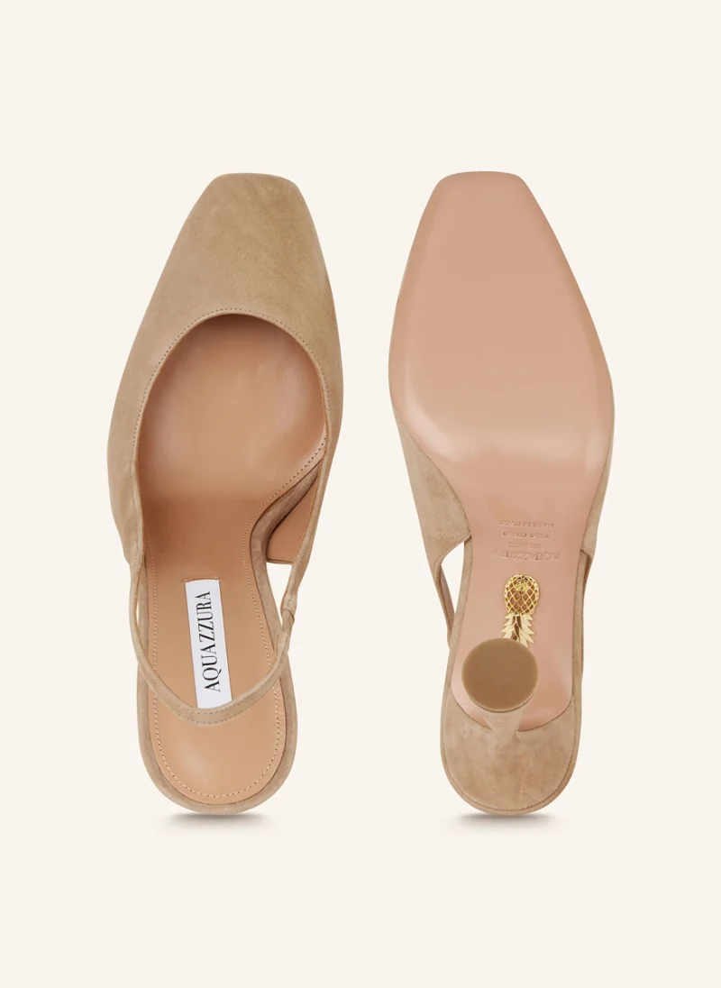 Обувки на ток от велур 'Amore' Aquazzura — снимка 5