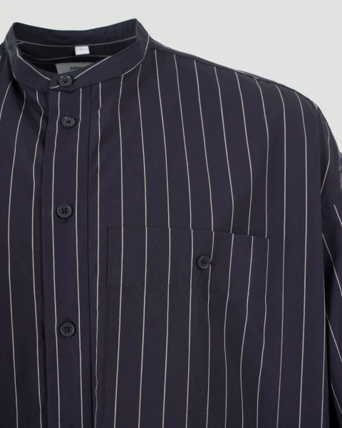 Stand-Up Collar Kaftan in Navy — снимка 2