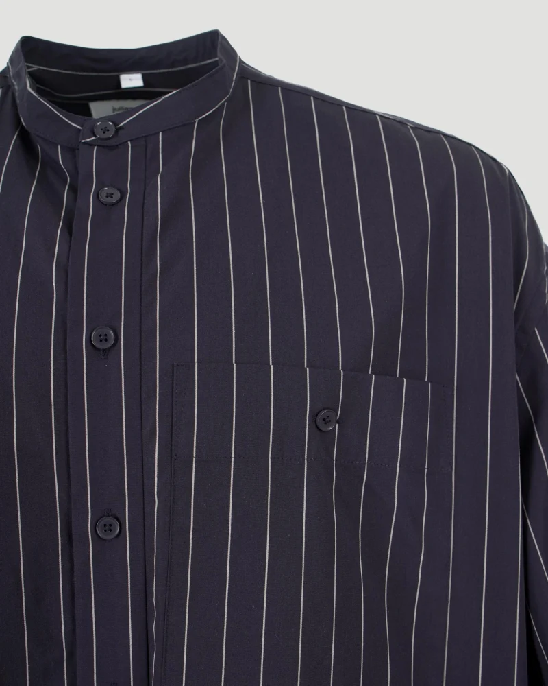 Stand-Up Collar Kaftan in Navy — снимка 2
