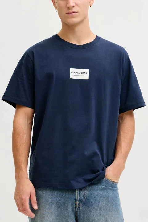 T-Shirt Jjfrank Ss Crew Neck 12288092 19-3923 TCX navy blazer — снимка 2