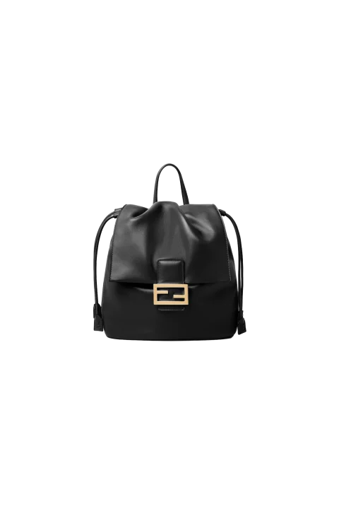 Women's Black Leather Backpack