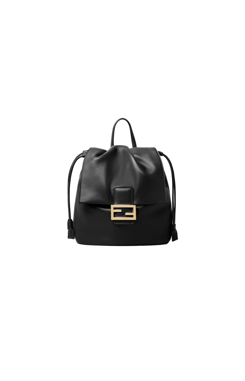 Women's Black Leather Backpack