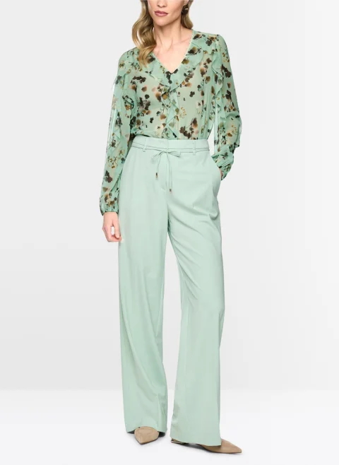 Ефирна блуза с флорален принт Marc Cain Collections — снимка 8