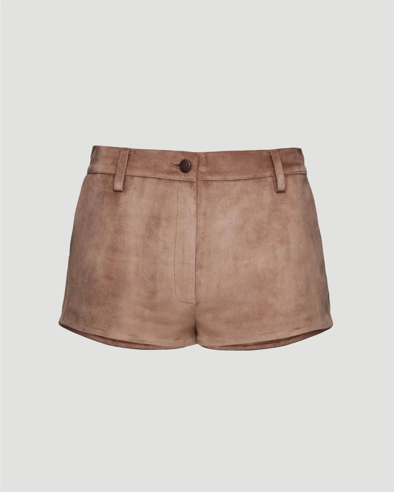 Suede Hot Shorts in Brown