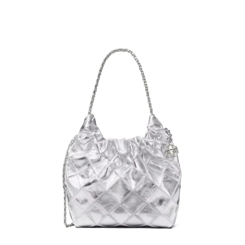 Дамска сребърна хобо чанта MINI FLEMING TORY BURCH — снимка 1