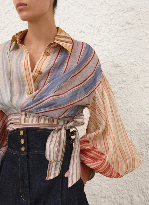 Риза с принт 'Spliced Stripes' Zimmermann — снимка 4