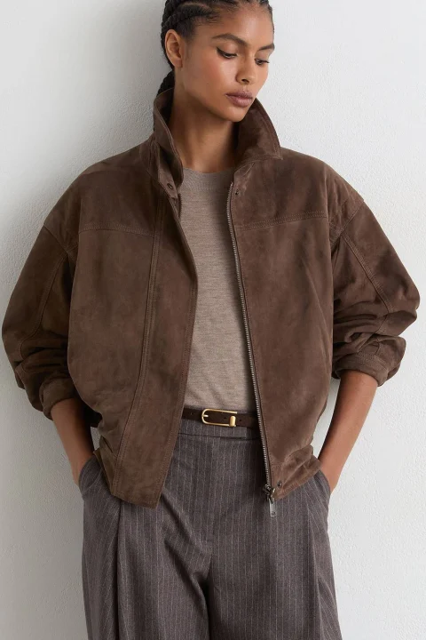Яке Cooper-Relaxed Suede 17106214 brown — снимка 2
