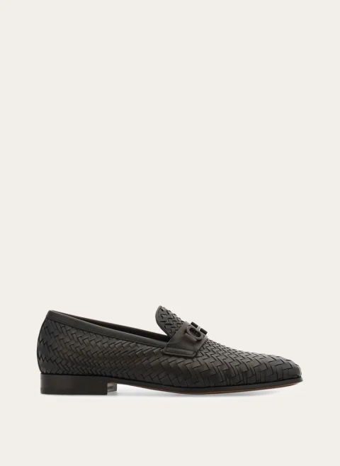 Мокасини с плетка от естествена кожа Ferragamo