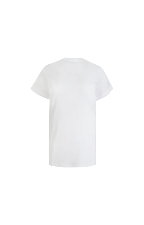 Wide-Ribbed V-Neck Tee in Optic White — снимка 2