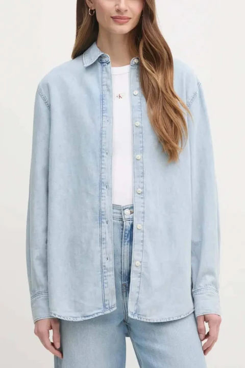 Риза Ls Lw Denim Tencel K20K208414 1AJ denim light — снимка 2