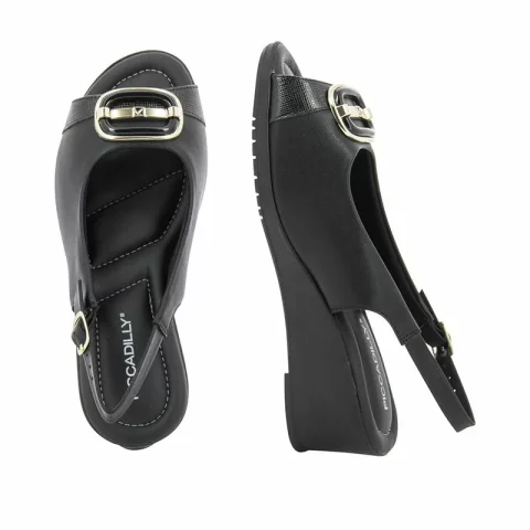 Дамски Сандали На Платформа PICCADILLY – 16301004 STRETCH SOFT PRETO — снимка 5