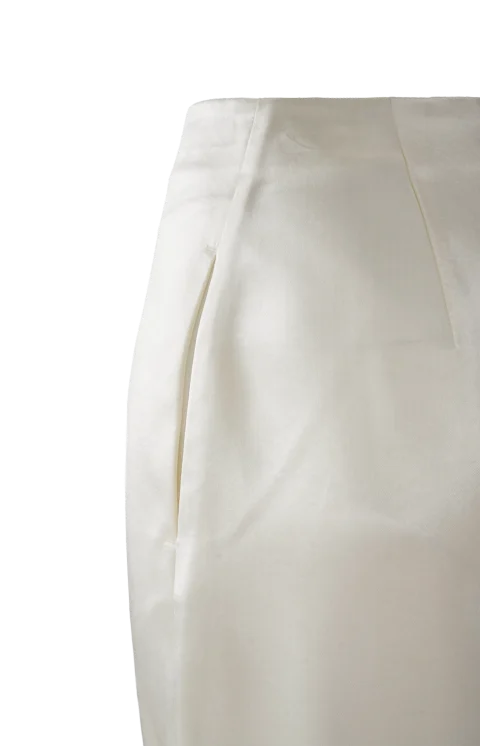 Shiny Cupro Skirt in Parchment — снимка 2