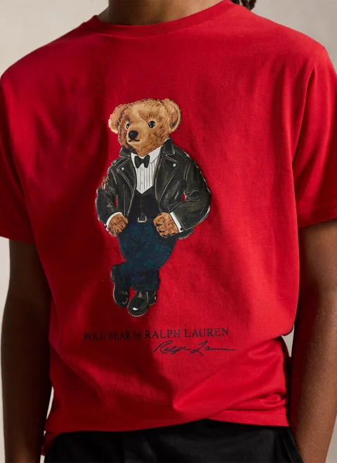 Тишърт с принт 'Polo Bear' Ralph Lauren Kids 7-14 — снимка 3