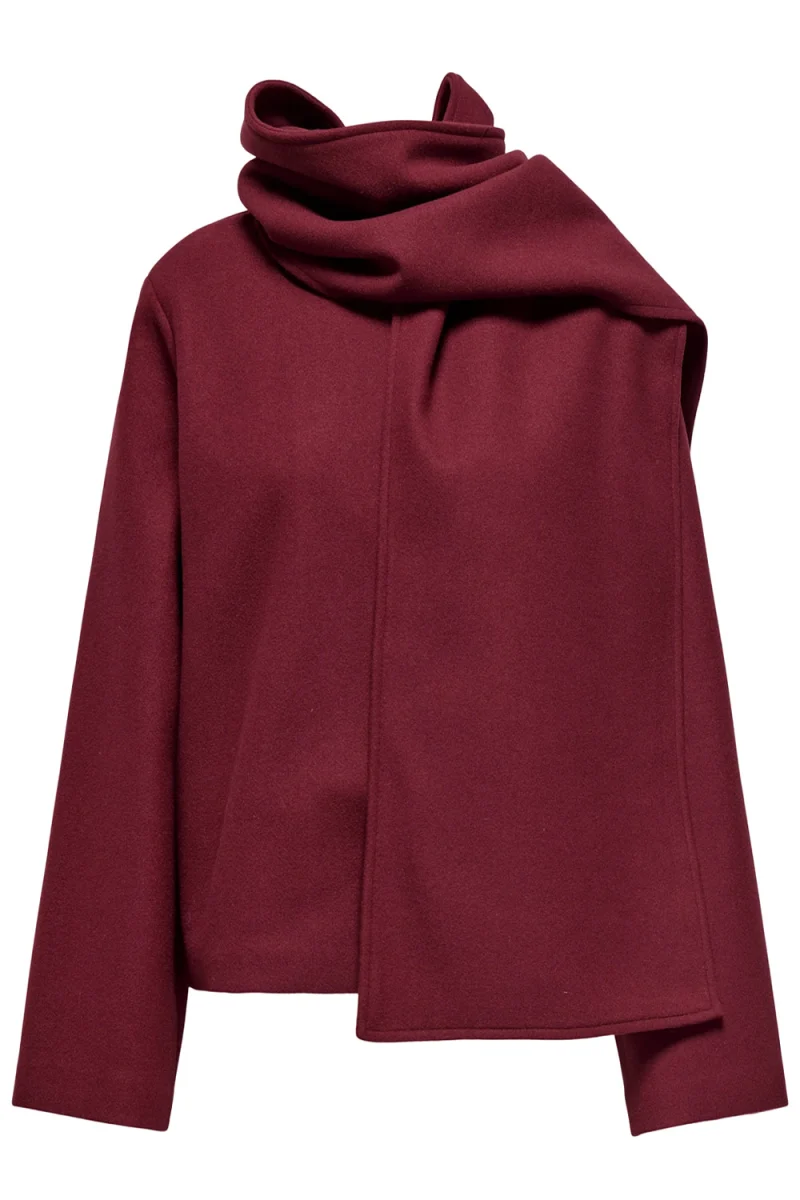 Палто Onlelba Life Scarf 15348931 19-1724 TCX cabernet