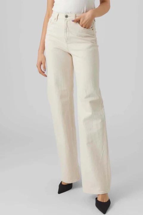 Jeans Vmtessa Hr Wide 10287303 11-0809 TCX ecru — снимка 2