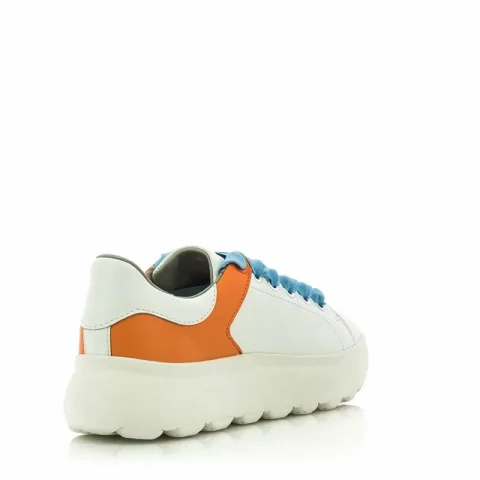 Дамски Сникърс GEOX – D45TCE 299 D SPHERICA EC4.1 WHITE/ORANGE — снимка 2