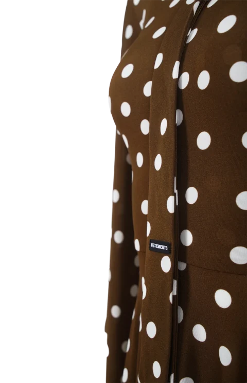 Polka-Dot Draped Midi Dress — снимка 2