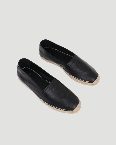Espadrilles in Grained Leather with Stitched Logo — снимка 2