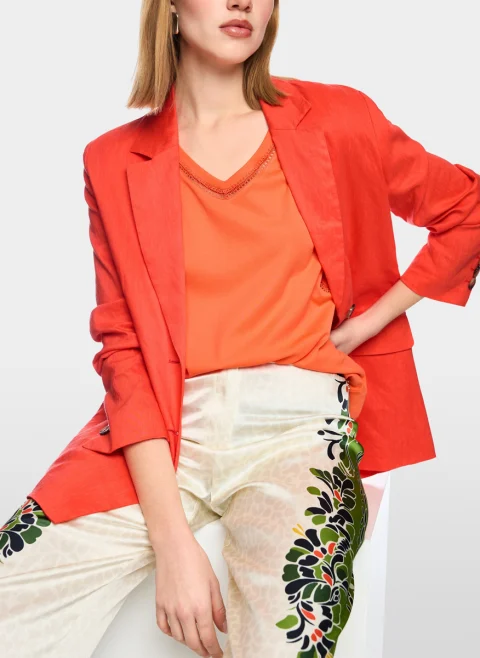 Сако с лен Marc Cain Collections — снимка 9