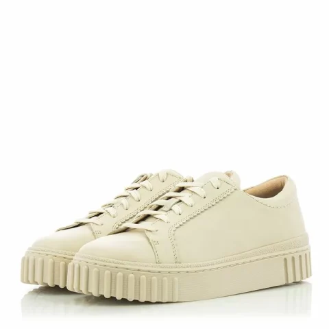 Дамски Сникърс CLARKS – 26176437 MAYHILL WALK CREAM LEATHER — снимка 3