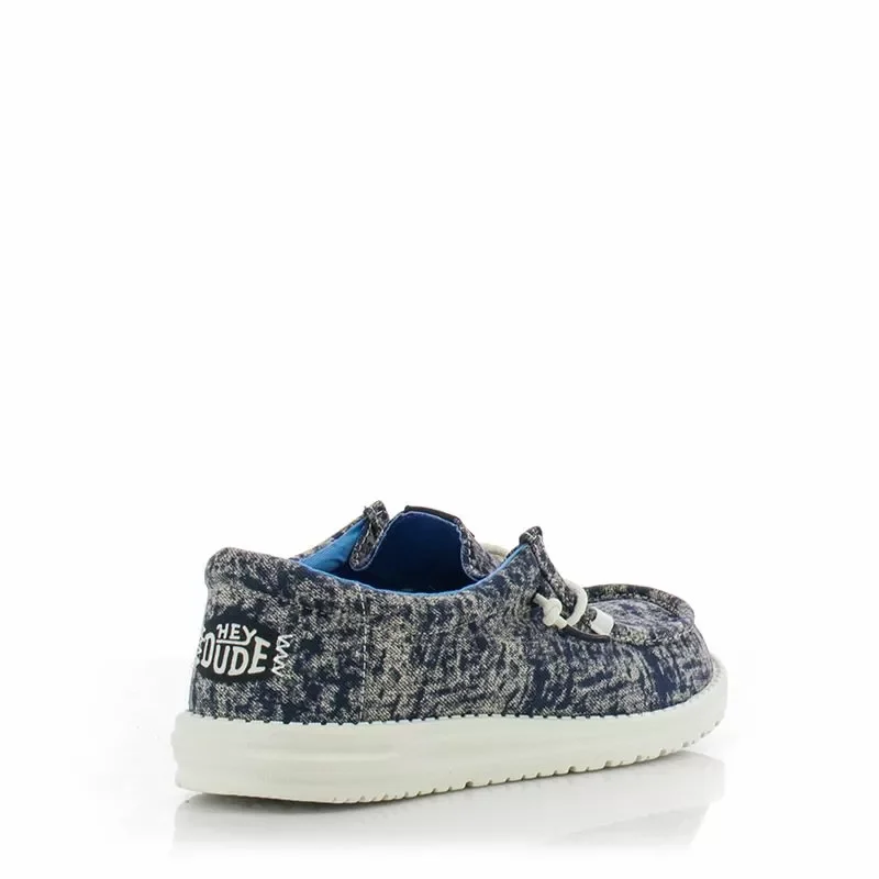 Мъжки Ежедневни HEY DUDE – 43091-4VE WALLY SURF NAVY/WHITE — снимка 2
