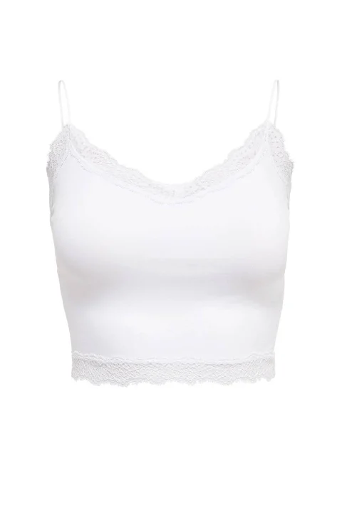 Top Onlvicky Lace Seamless Cropped 15190175 11-0601 TCX bright white