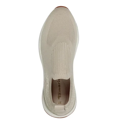 Дамски Сникърс TAMARIS – 1-24752-44-498 IVORY METALLIC_1 — снимка 5