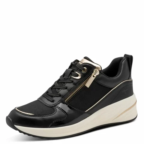 Дамски Сникърс TAMARIS – 1-23754-45-048 BLACK/GOLD — снимка 3