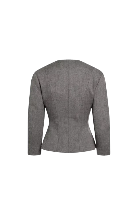 The Palmier Wool Jacket in Dark Brown — снимка 3