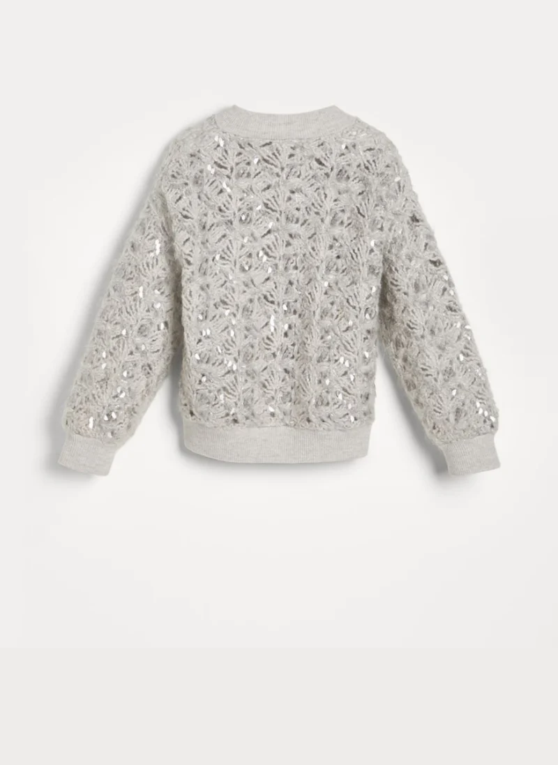 Жилетка с мохер 'Fluffy flower' Brunello Cucinelli Kids 8-10 — снимка 2