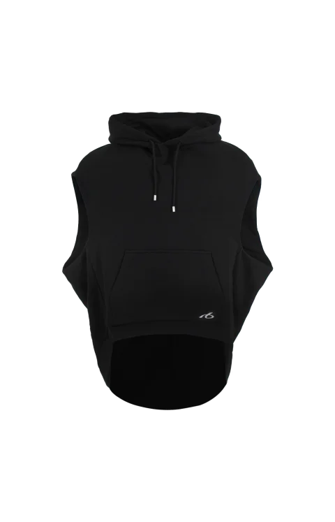Sleeveless Hoodie in Black