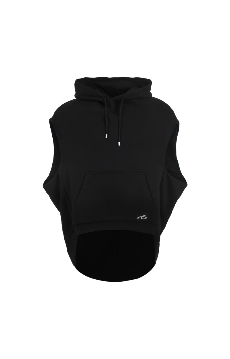 Sleeveless Hoodie in Black
