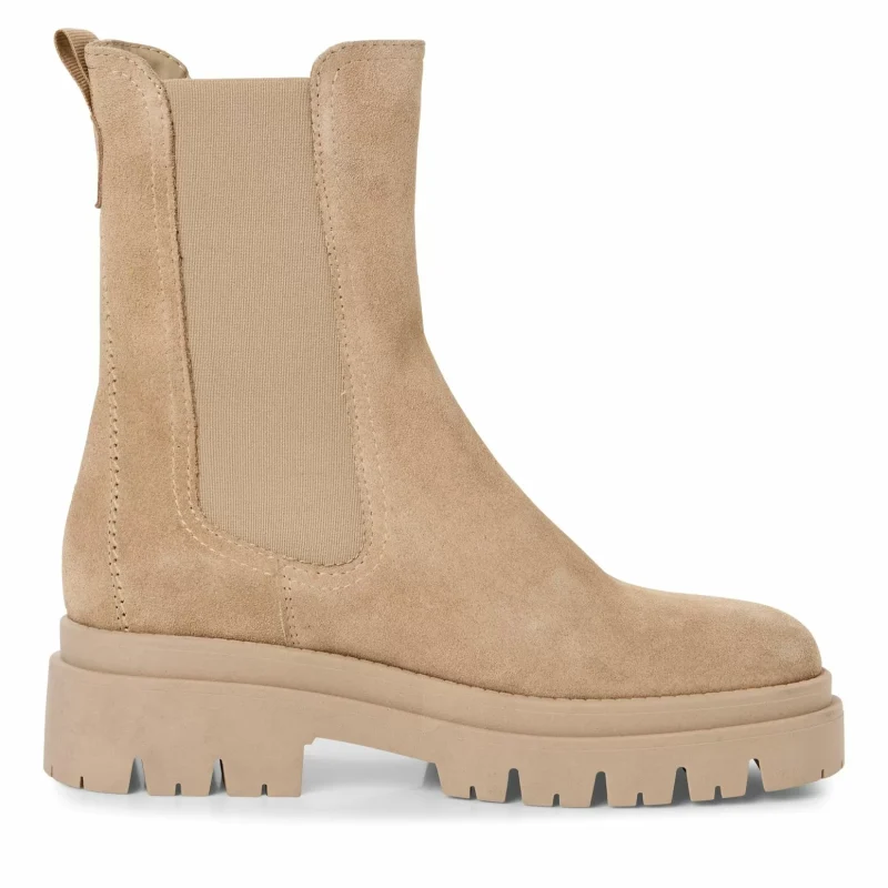 Дамски Равни Боти TAMARIS – 1-25992-41-401 BEIGE SUEDE — снимка 2
