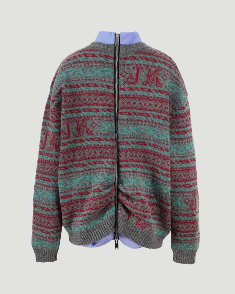 V-Neck Sweater with Shirt — снимка 3