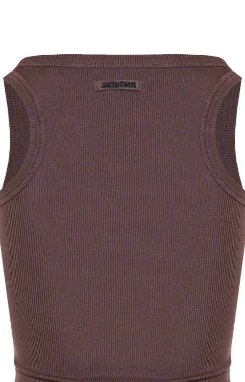 Le Gros Grain Tank Top in Brown — снимка 2