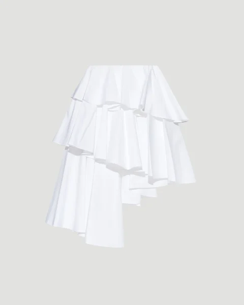 Asymmetrical Skirt in White