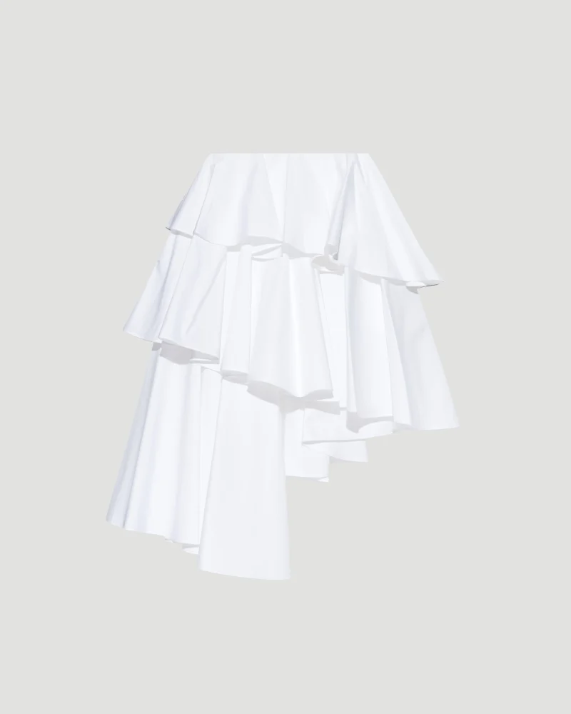Asymmetrical Skirt in White