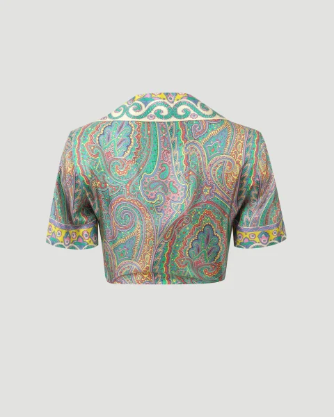 Paisley Shirt in Multicolour Silk — снимка 3