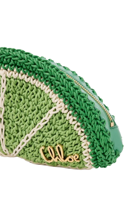 Chloé Tropicus Lime Slice Pouch in Waxed Cord — снимка 5