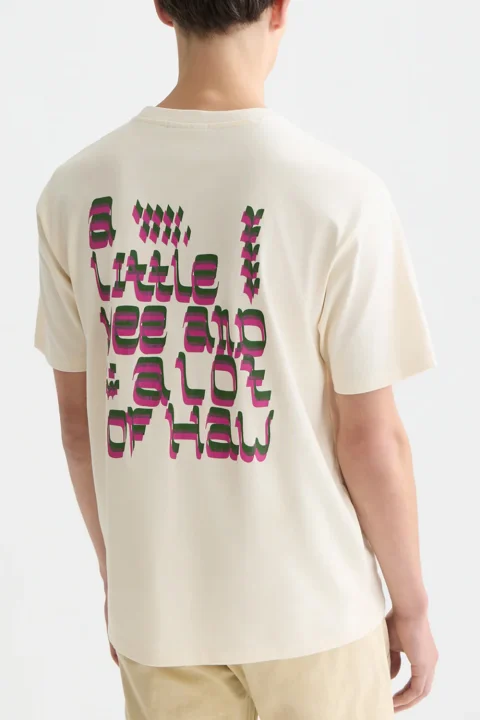 T-Shirt Front And Back Artwork Relaxedfit 182292 270 eggnog — снимка 2