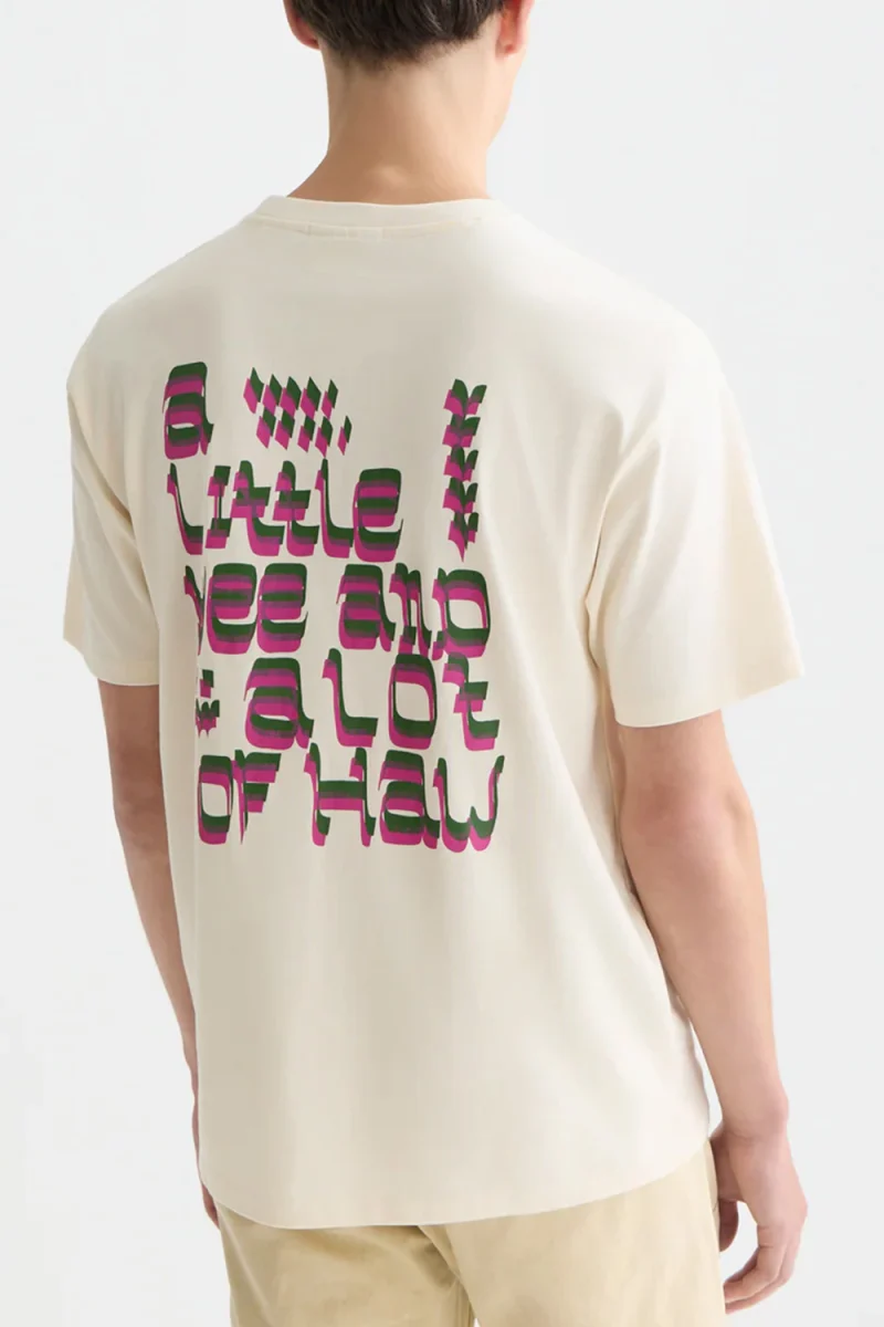 T-Shirt Front And Back Artwork Relaxedfit 182292 270 eggnog — снимка 2