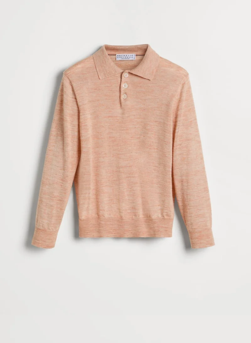 Полошърт от фино плетиво Brunello Cucinelli Kids 12