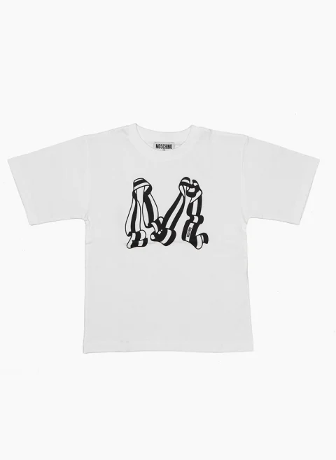 Тишърт с лого принт Moschino Kids