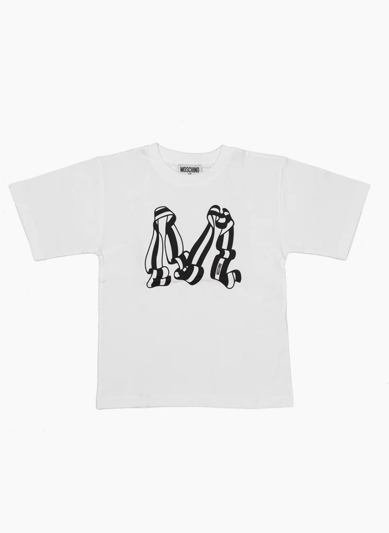 Тишърт с лого принт Moschino Kids