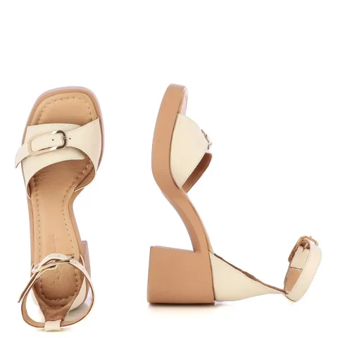 Дамски Сандали На Ток CARLO FABIANI – 247-3896 CREMA — снимка 5