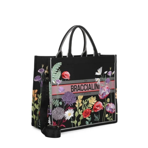Дамска чанта с бродерия Queen Floral Braccialini — снимка 6