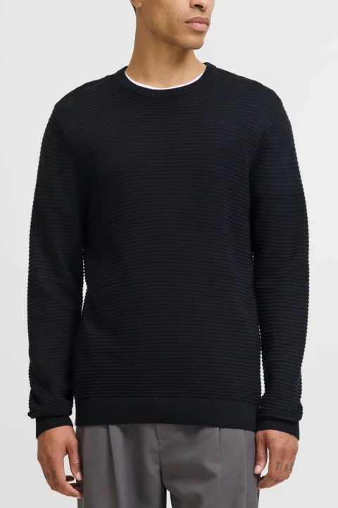 Плетено Jjotto Knit Crew Neck 12278962 C-N10 black — снимка 2