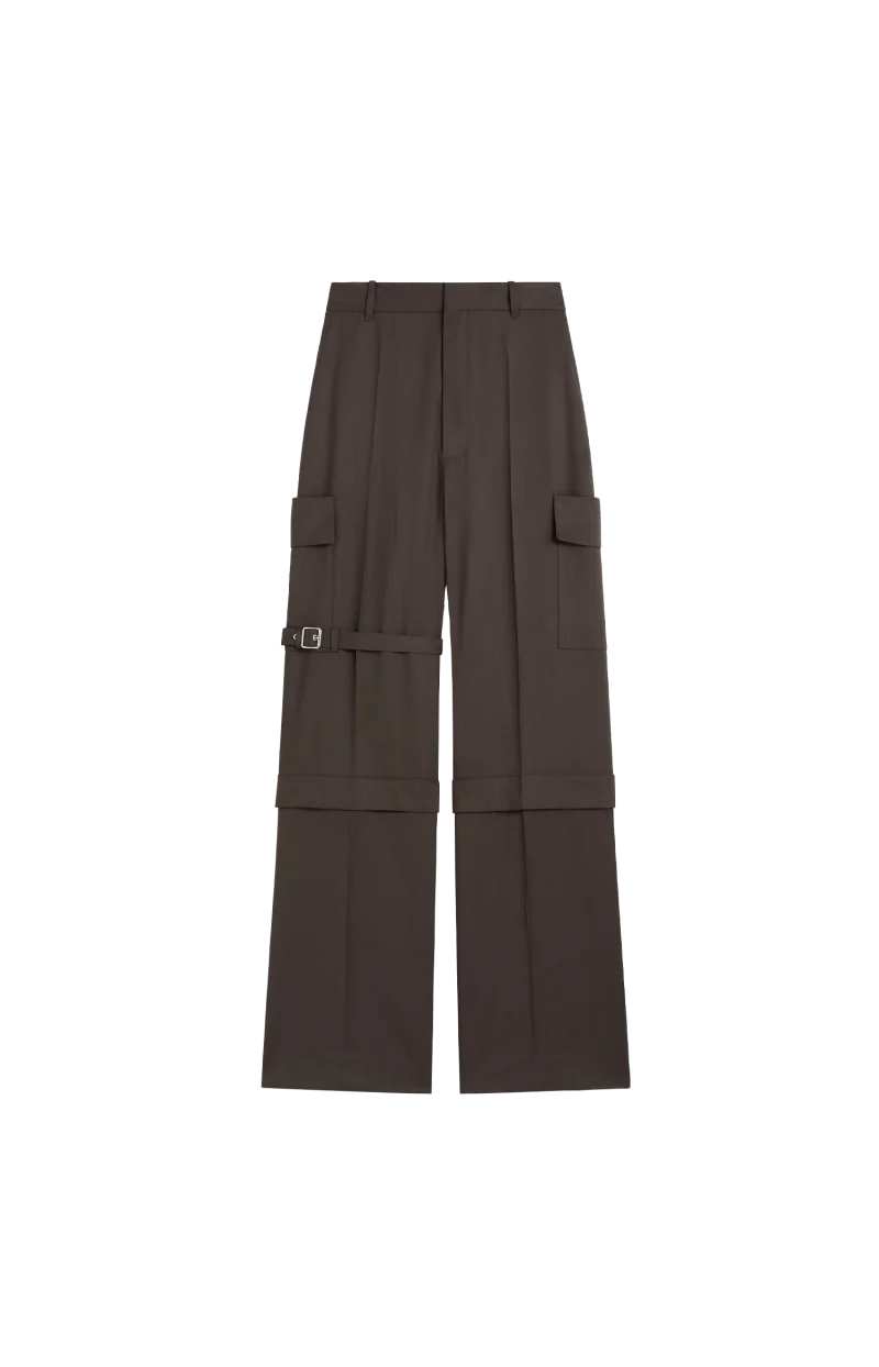 Strap Trousers in Bronze Khaki Wool